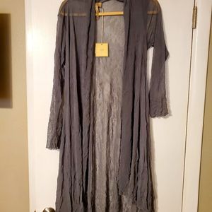 Comfy sheer duster jacket
